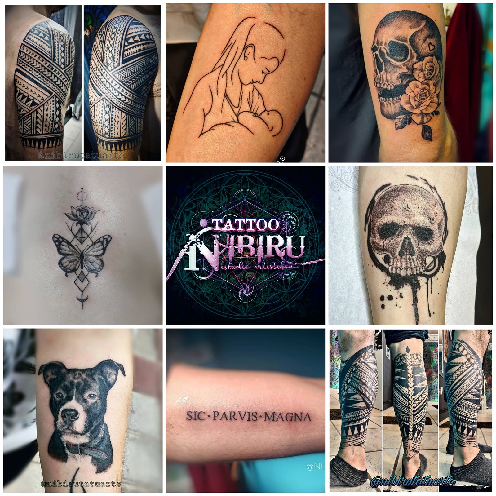 varios ejemplos en estilos diferentes de tatuaje